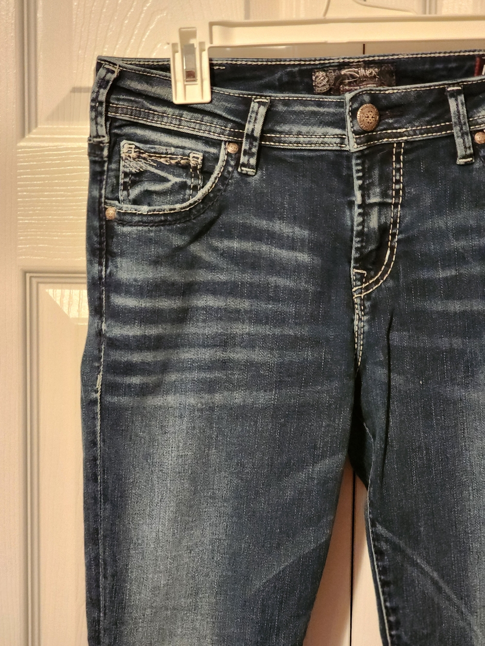 Silver Jeans Women's Dark Blue Skinny Jeans with Fading 30x31 - Picture 5 of 14